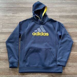 adidas Climawarm Navy Blue Fleece Lined Hoodie Sweatshirt Youth Size XL